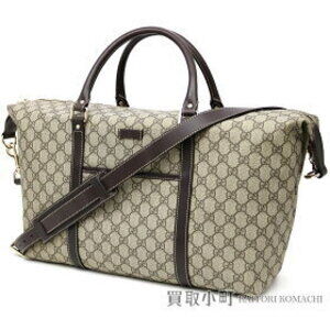 Gucci GG Plus Duffle Bag Beige Brown Leather Shoulder IEG SUPREME TOTE
